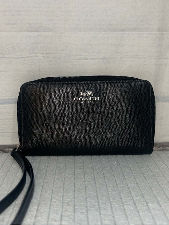 Coach Handbags - Coach Darcy leather east/west universal wristlet silver/ black F68079